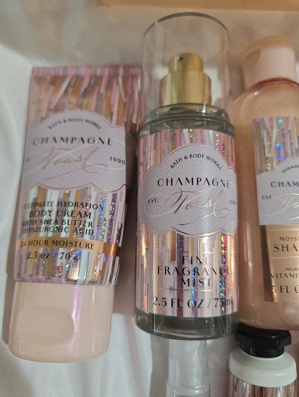 NWT Bath & Body Works Champagne Toast Beauty Gift Set With Pouch 12 Pcs